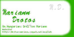 mariann drotos business card